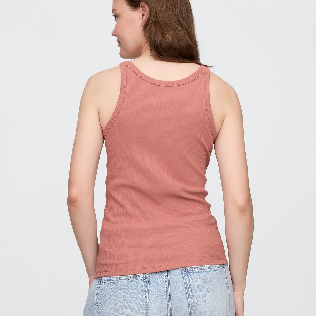 GAP - Polera Mujer High Neck Sin Manga Café Gap