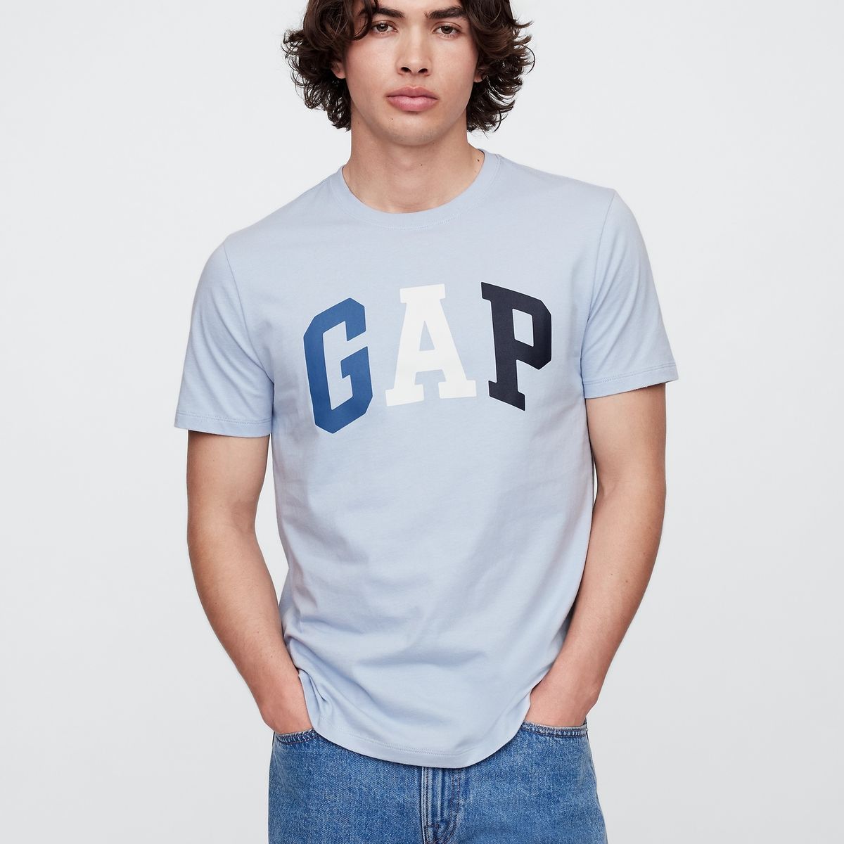 GAP - Polera Hombre Logo Bicolor Manga Corta Azul Gap