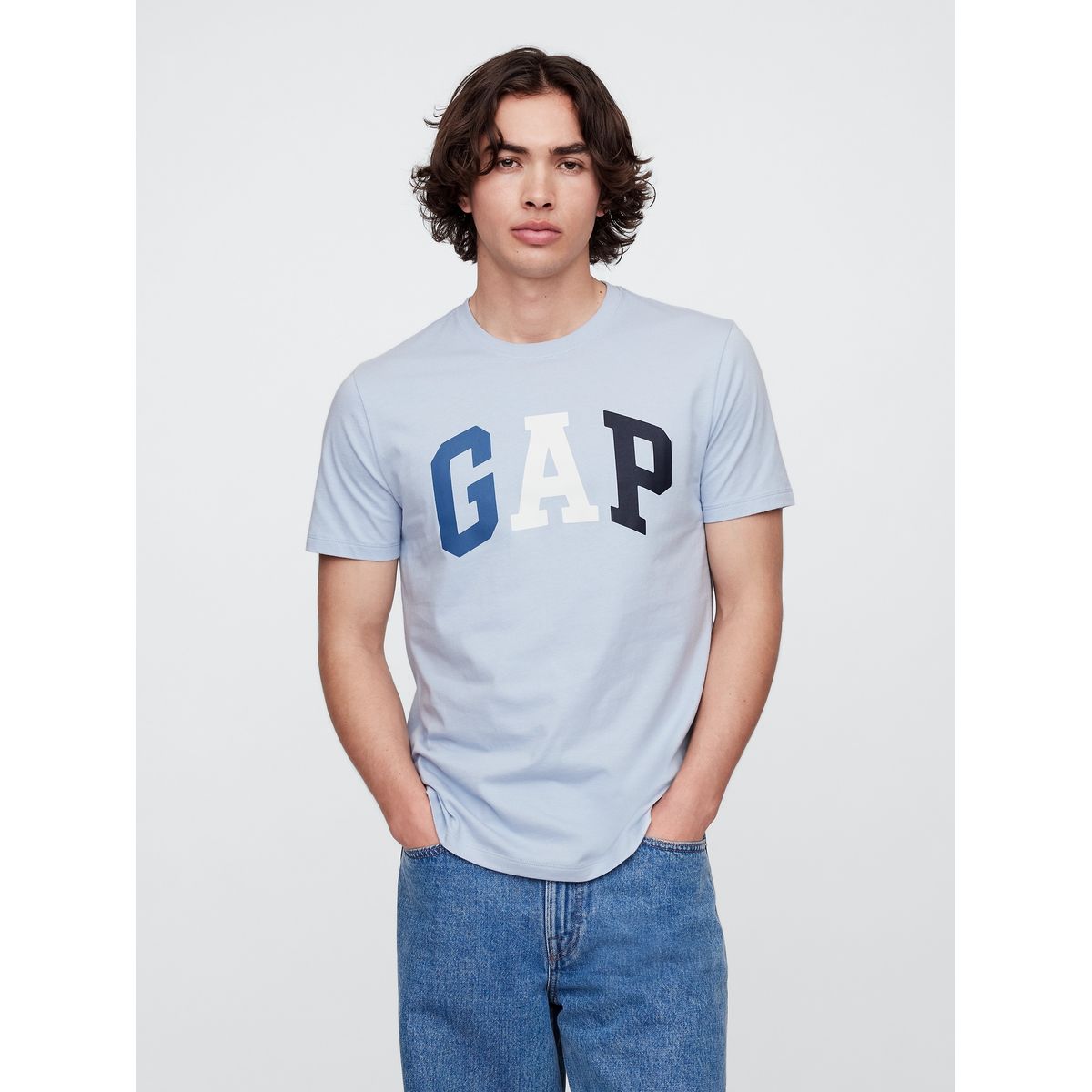 GAP - Polera Hombre Logo Bicolor Manga Corta Azul Gap