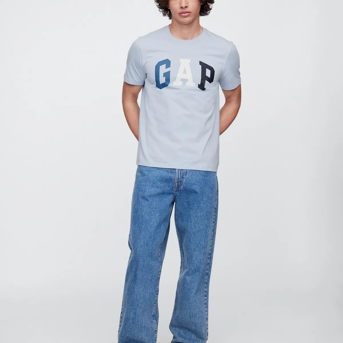 GAP - Polera Hombre Logo Bicolor Manga Corta Azul Gap