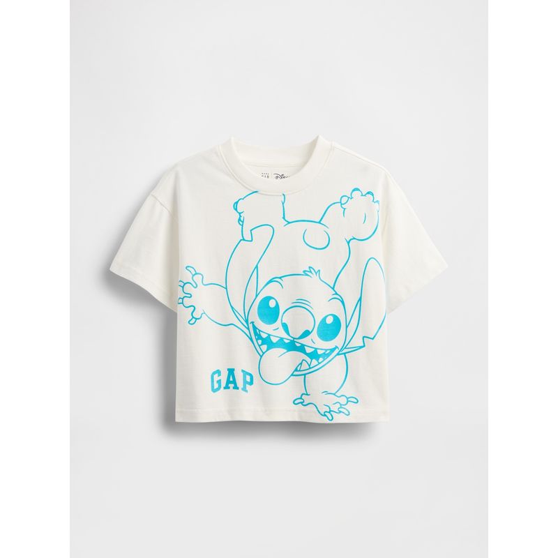 GAP - Polera Toddler Niño Lilo & Stitch Manga Corta Blanco Gap