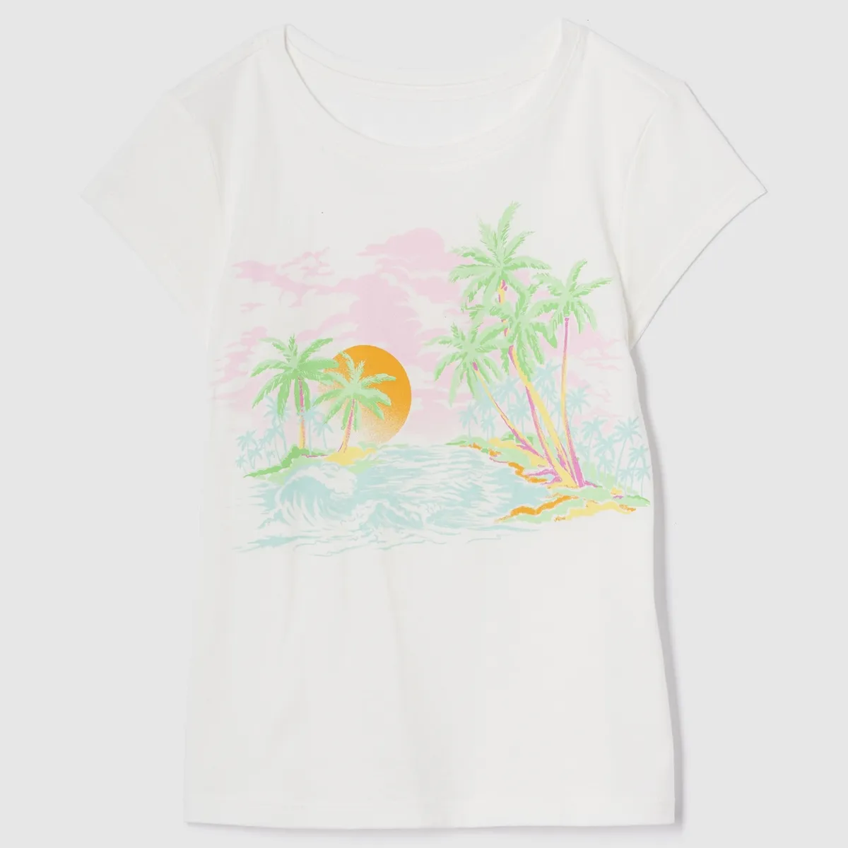 GAP - Polera Niña Gap Beach Island Manga Corta Blanco