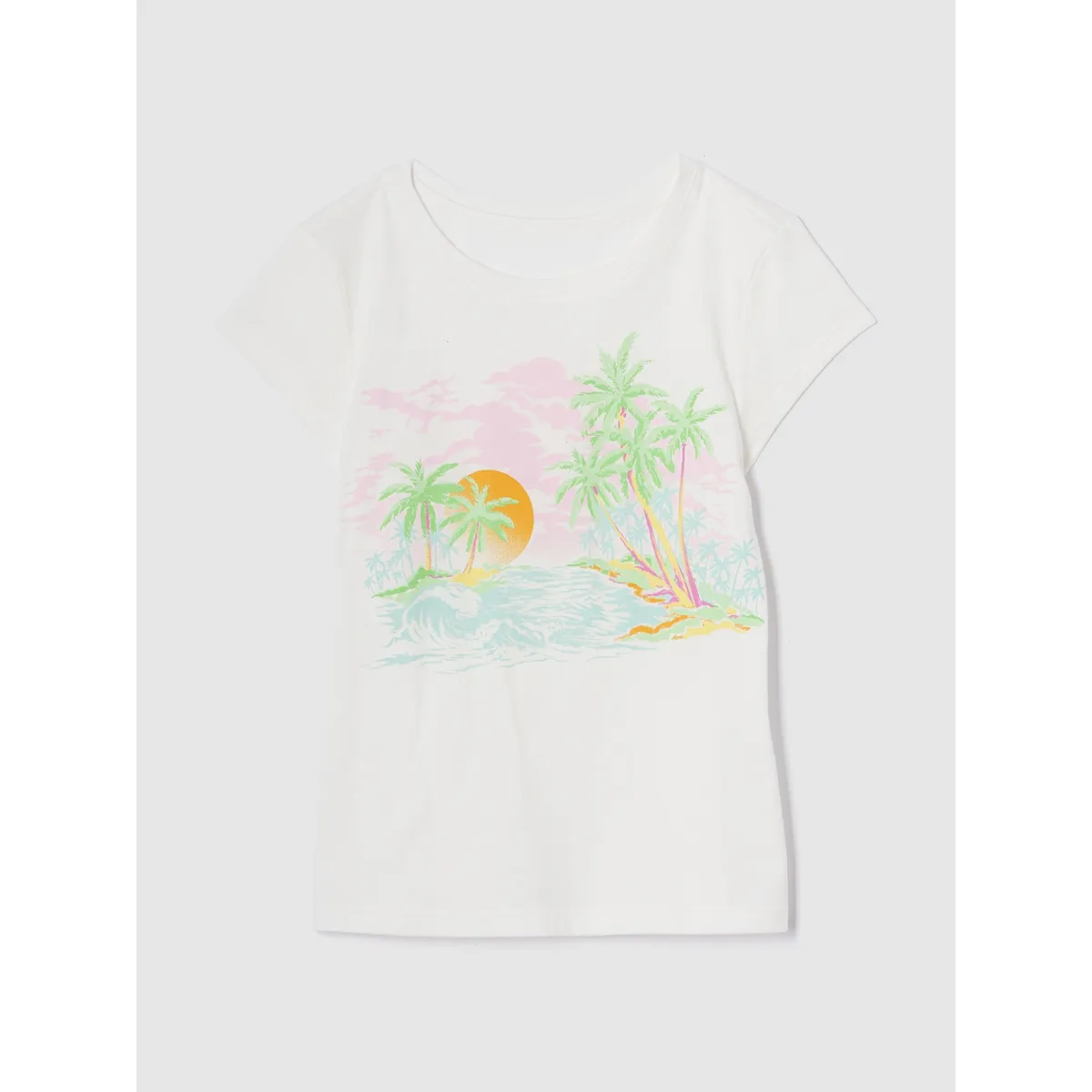 GAP - Polera Niña Gap Beach Island Manga Corta Blanco