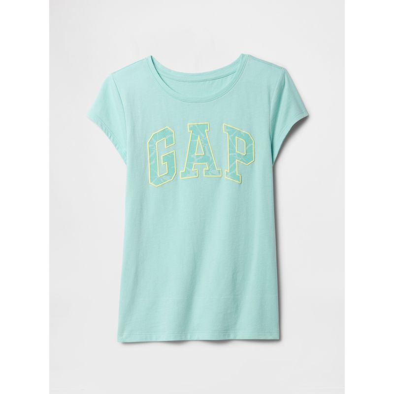 GAP - Polera Niña Logo Manga Corta Verde Gap