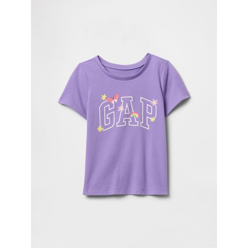 GAP - Polera Toddler Niña Logo Paradise Manga Corta Lila Gap