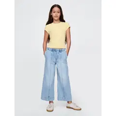 GAP - Jeans Niña Wide-Leg Stride Ankle Azul