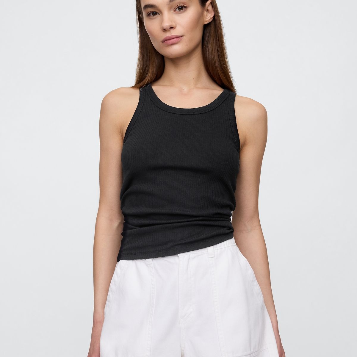 GAP - Polera Mujer High Neck Sin Manga Negro Gap