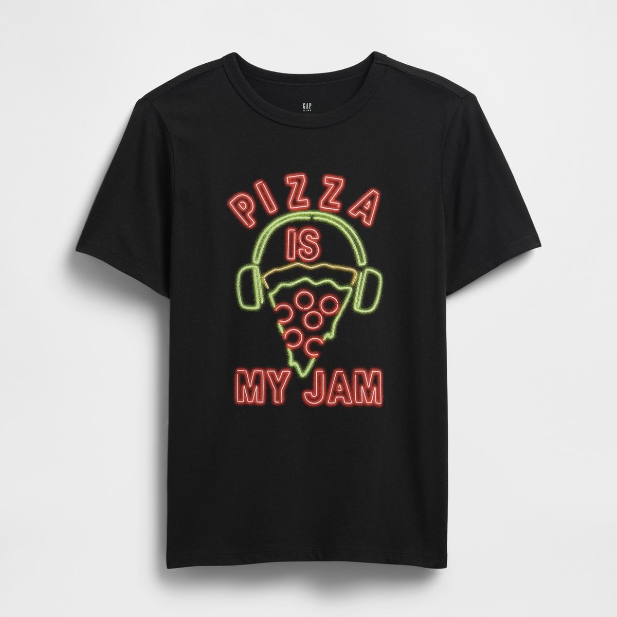 GAP - Polera Niño Pizza Jam Manga Corta Negro Gap