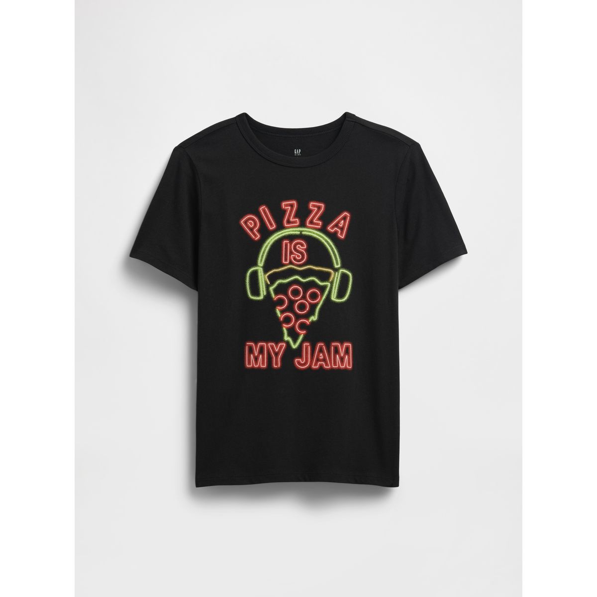 GAP - Polera Niño Pizza Jam Manga Corta Negro Gap