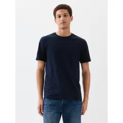 GAP - Polera Hombre Crewneck Lisa Manga Corta Azul