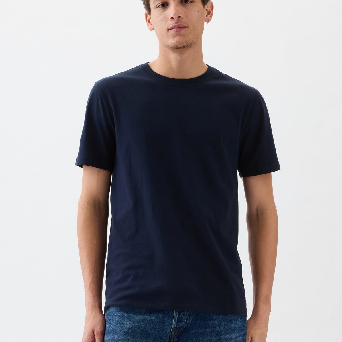GAP - Polera Hombre Crewneck Lisa Manga Corta Azul Gap