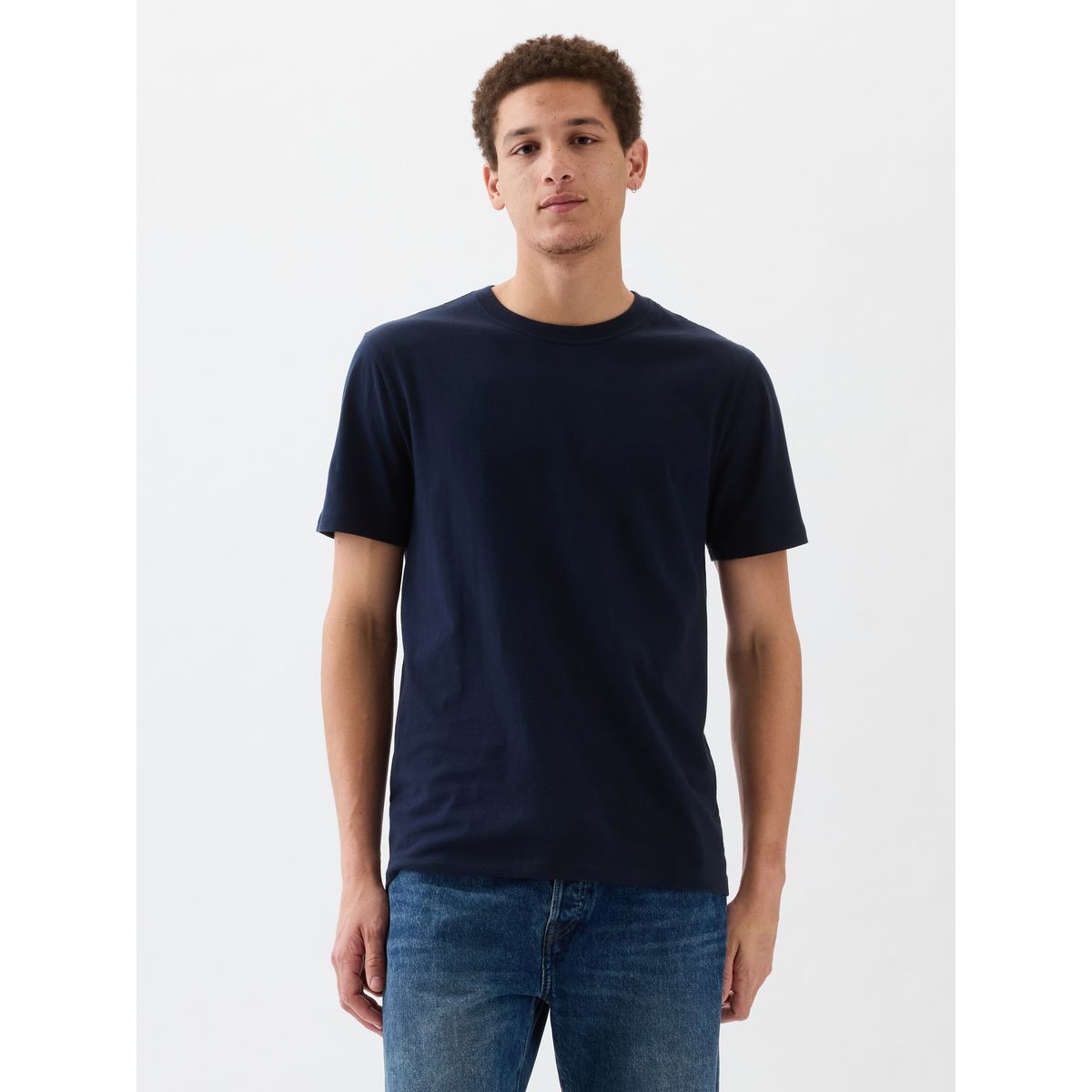 GAP - Polera Hombre Crewneck Lisa Manga Corta Azul Gap