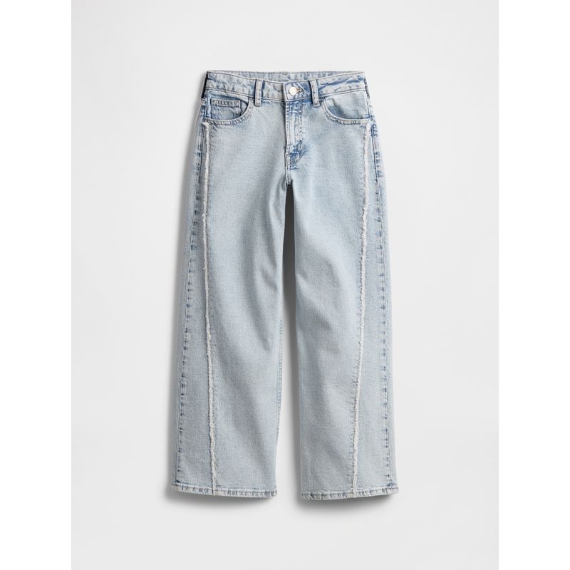 GAP - Jeans Niña Wide-Leg Fray Seam Azul Gap