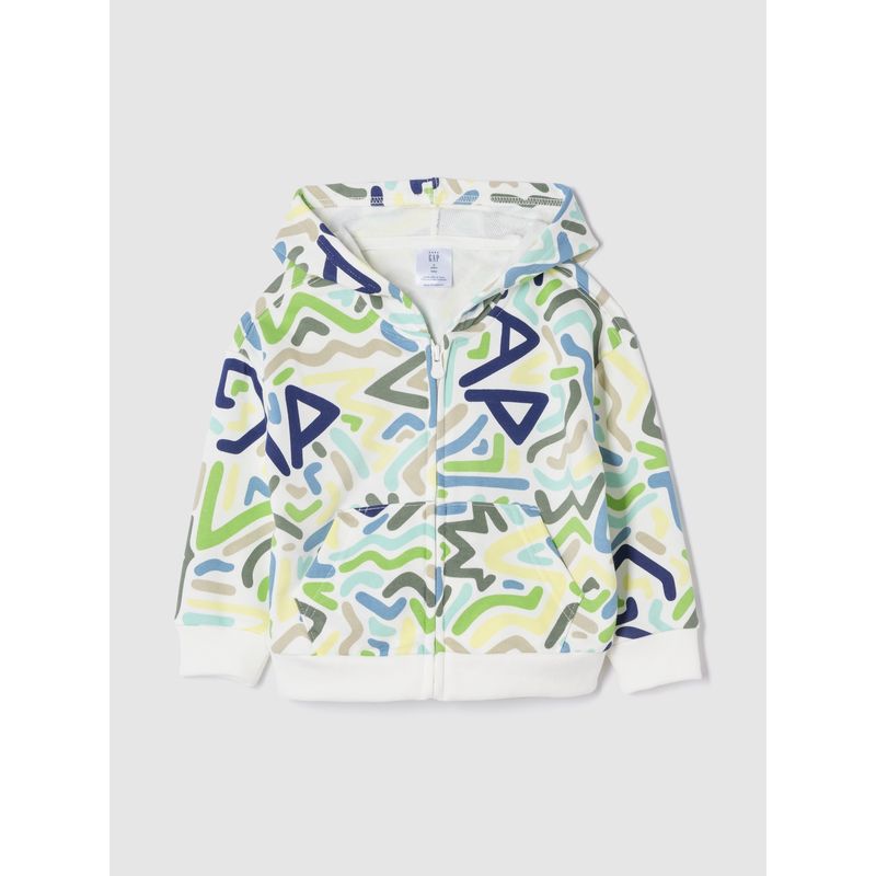 GAP - Polerón Toddler Niño Logo Print Con Cierre Blanco Gap