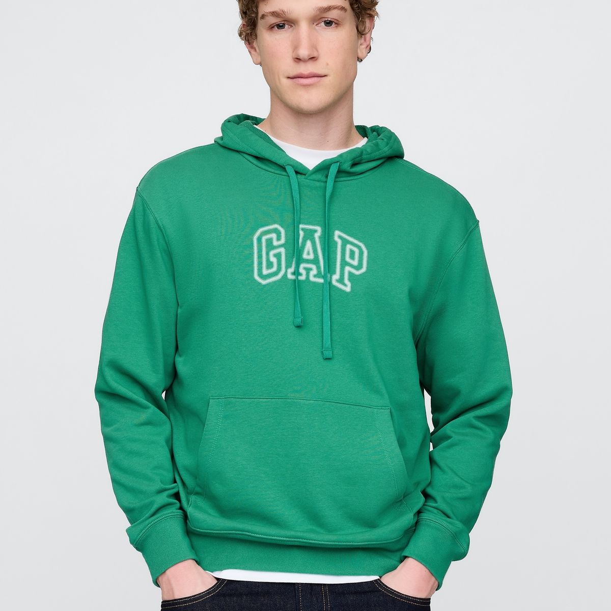 GAP - Polerón Hombre White Logo Sin Cierre Verde Gap