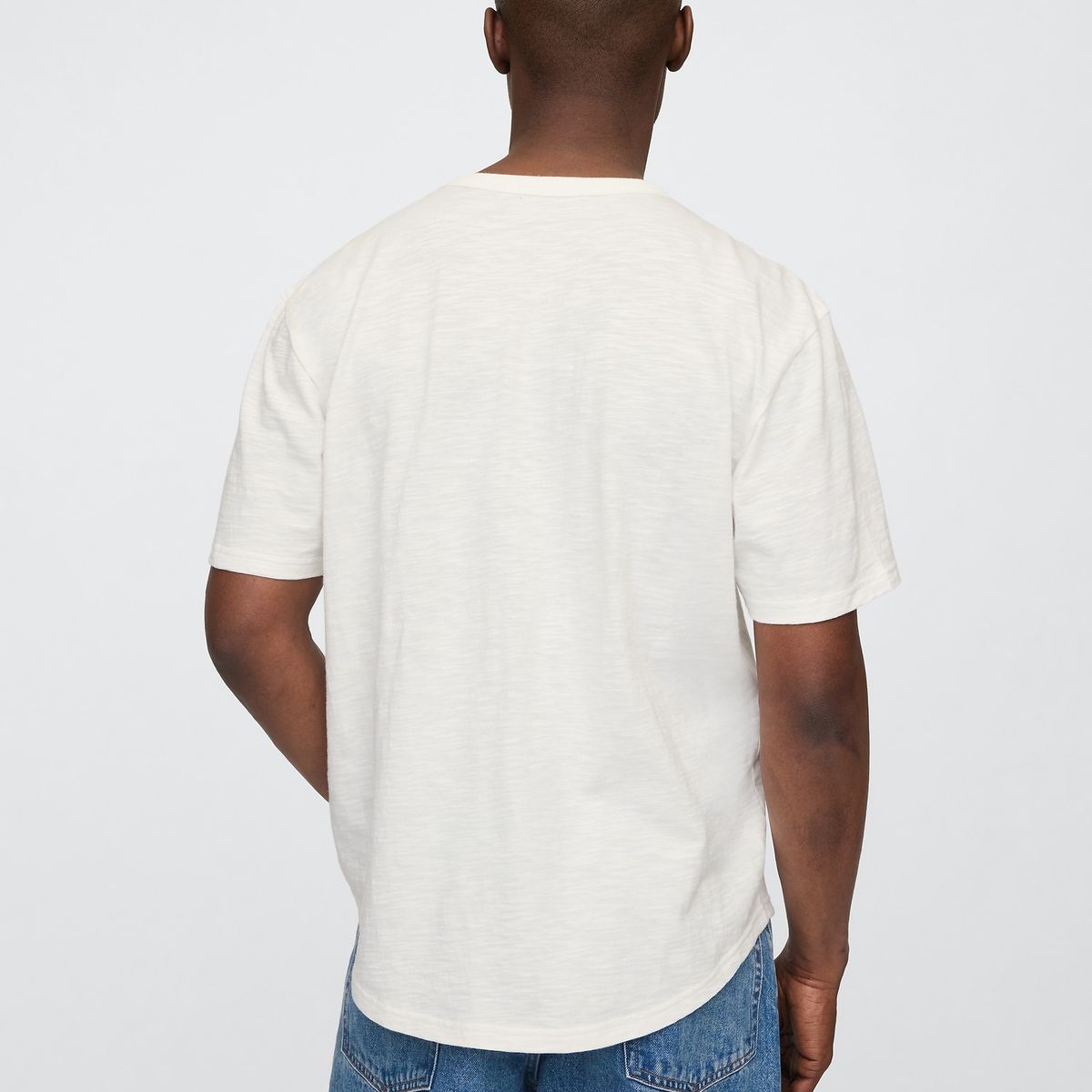 GAP - Polera Hombre Curved Hem Henley Manga Corta Blanco Gap