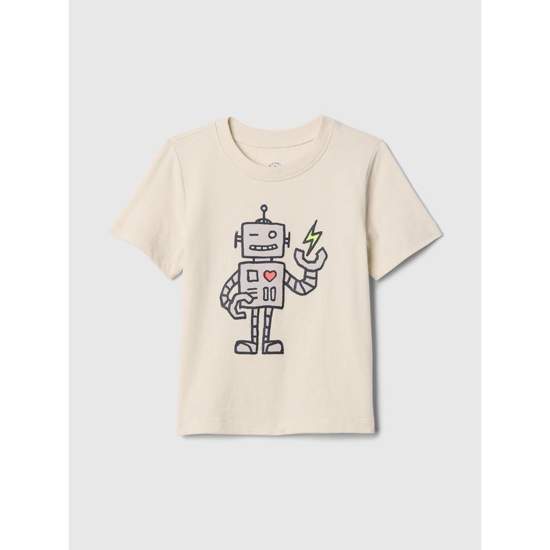 GAP - Polera Toddler Niño Gráfica Manga Corta Beige Gap