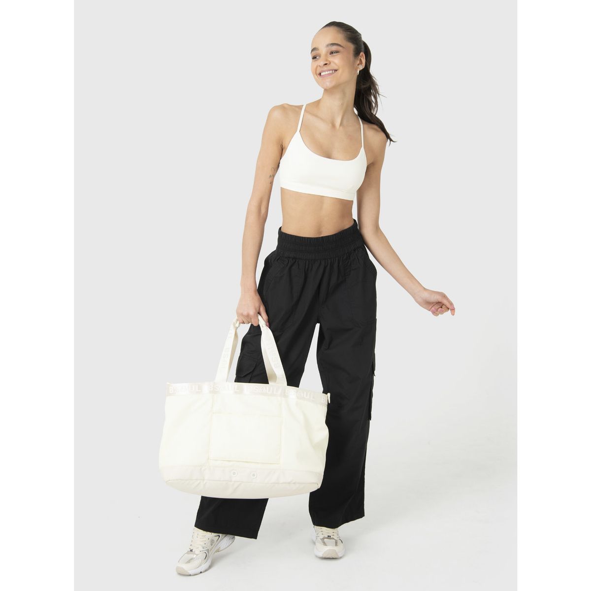 BSOUL - Pantalón Mujer Light Cargo Negro BSOUL