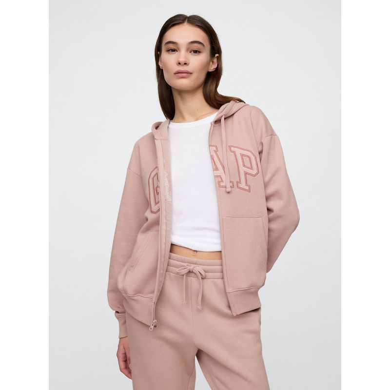 GAP - Polerón Mujer Logo Soft Con Cierre Rosado Gap