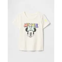 GAP - Polera Toddler Niña Minnie V25 Manga Corta Blanco