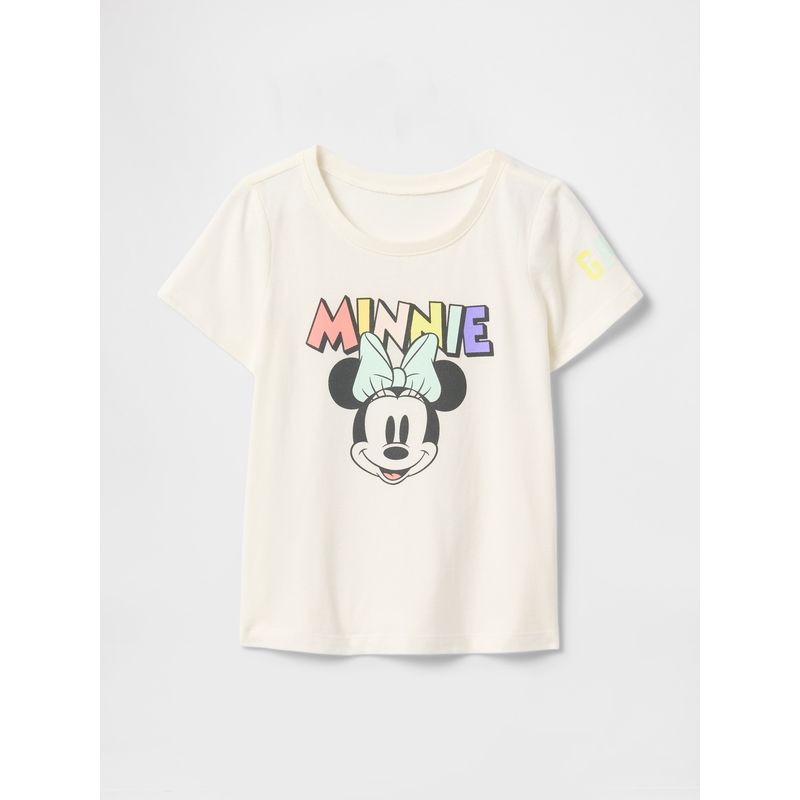 GAP - Polera Toddler Niña Minnie V25 Manga Corta Blanco Gap