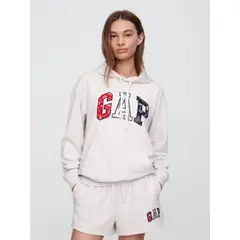 GAP - Polerón Mujer Logo Bandanna Sin Cierre Gris