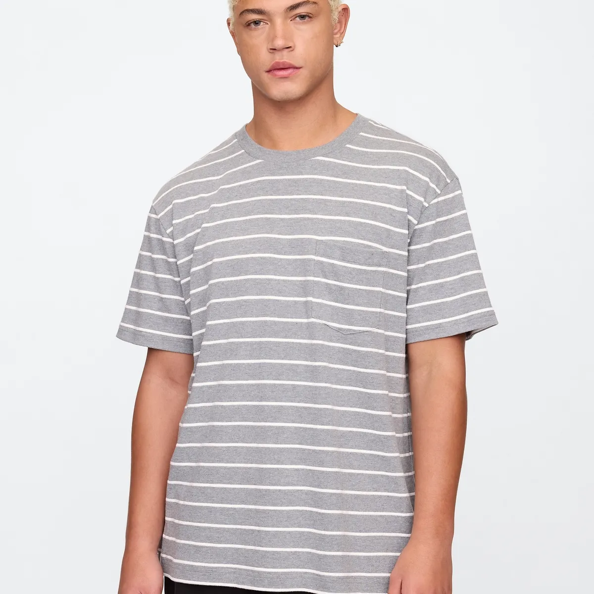 GAP - Polera Hombre Pocket Striped Manga Corta Negro Gap