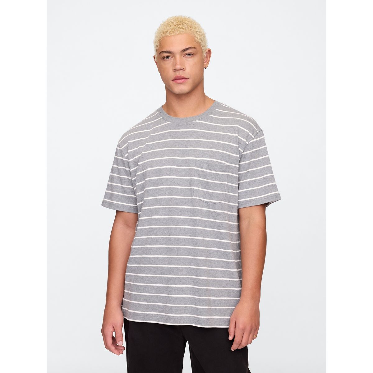 GAP - Polera Hombre Pocket Striped Manga Corta Negro Gap