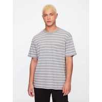 Polera Hombre Pocket Striped Manga Corta Negro
