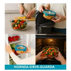 KITCHENWARE - Taper Contenedor De Alimentos Vidrio Tapa Vidrio 640ml
