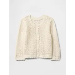 GAP - Sweater Bebe Niña Cárdigan Crochet Beige