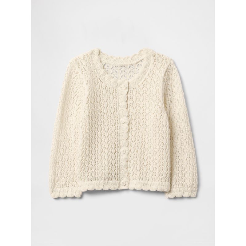 GAP - Sweater Bebe Niña Cárdigan Crochet Beige Gap