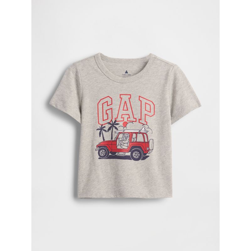 GAP - Polera Toddler Niño Gráfica Manga Corta Gris Gap