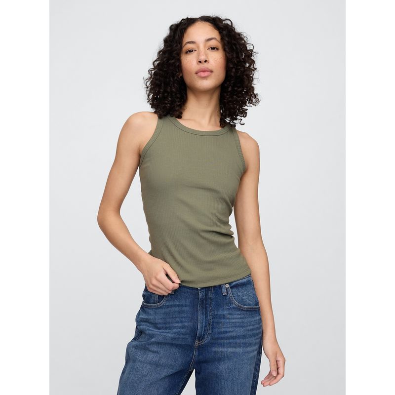 GAP - Polera Mujer High Neck V25 Sin Manga Verde Gap