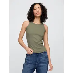 GAP - Polera Mujer High Neck V25 Sin Manga Verde