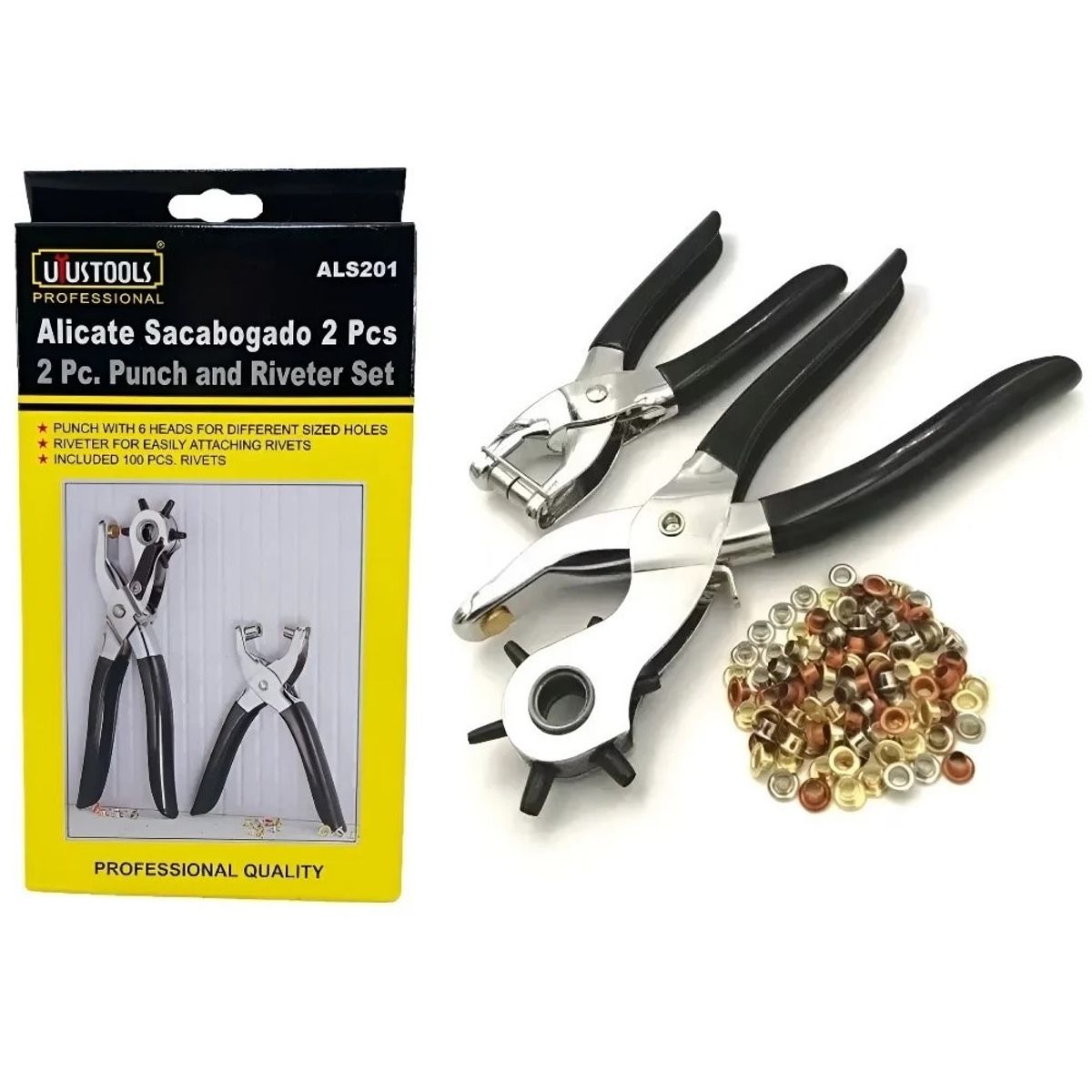 UYUSTOOL - SACABOCADO ALICATE 2 PZAS ALS201 UYUSTOOLS