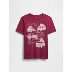 GAP - Polera Niño Gráfica Manga Corta Burdeo