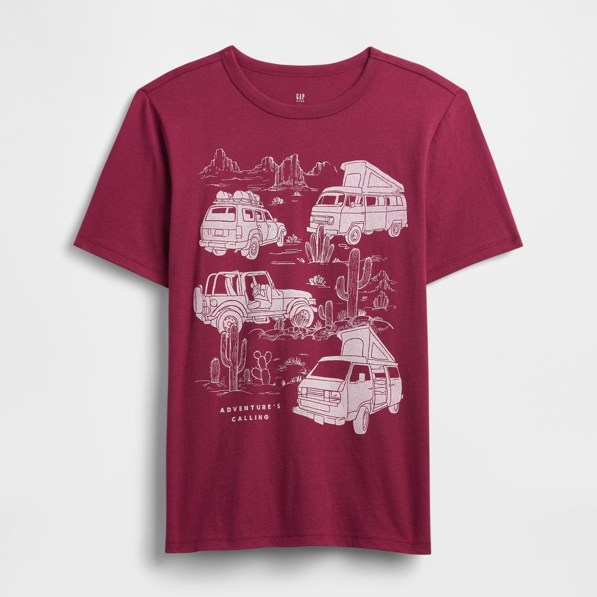 GAP - Polera Niño Gráfica Manga Corta Burdeo Gap