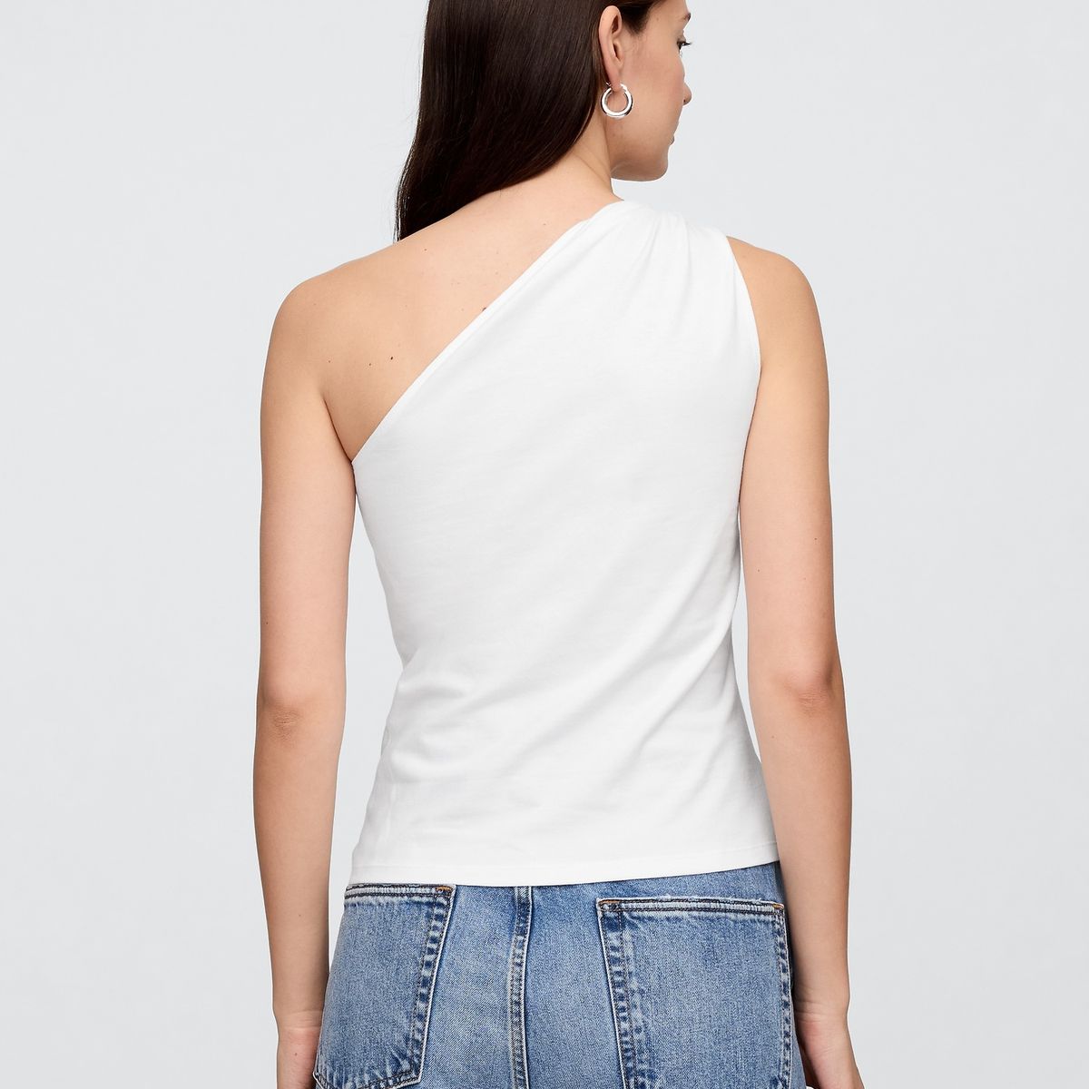 GAP - Polera Mujer One Shoulder Knotted Sin Manga Blanco Gap