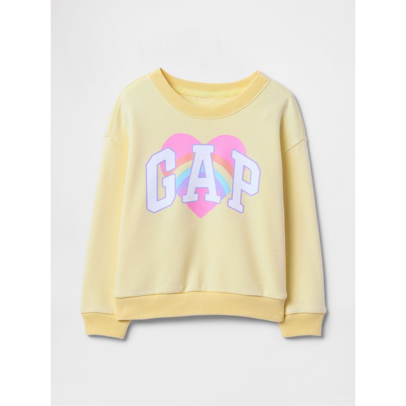 GAP - Polerón Toddler Niña Logo Gráfica Sin Cierre Amarillo Gap