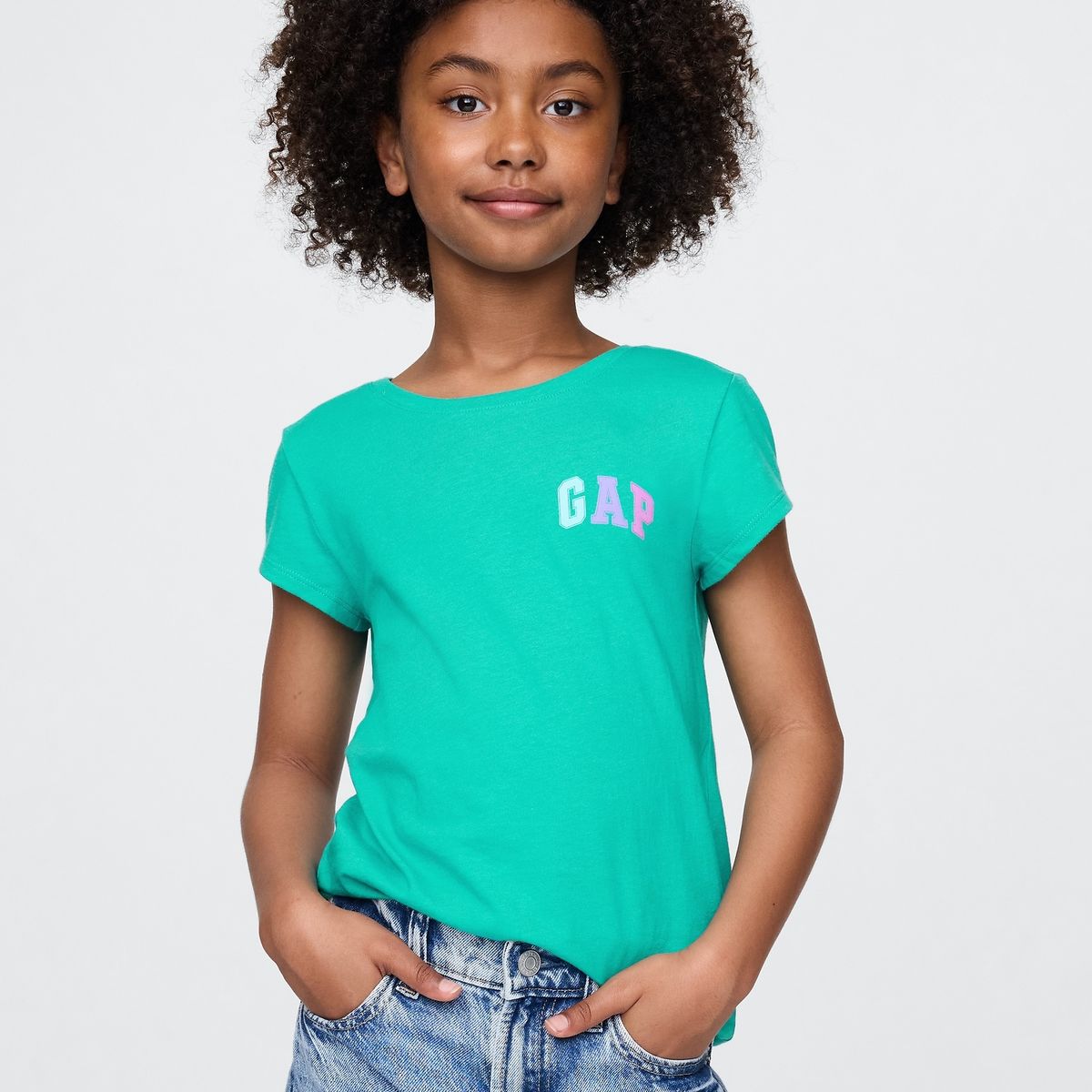 GAP - Polera Niña Gráfica Manga Corta Verde Gap