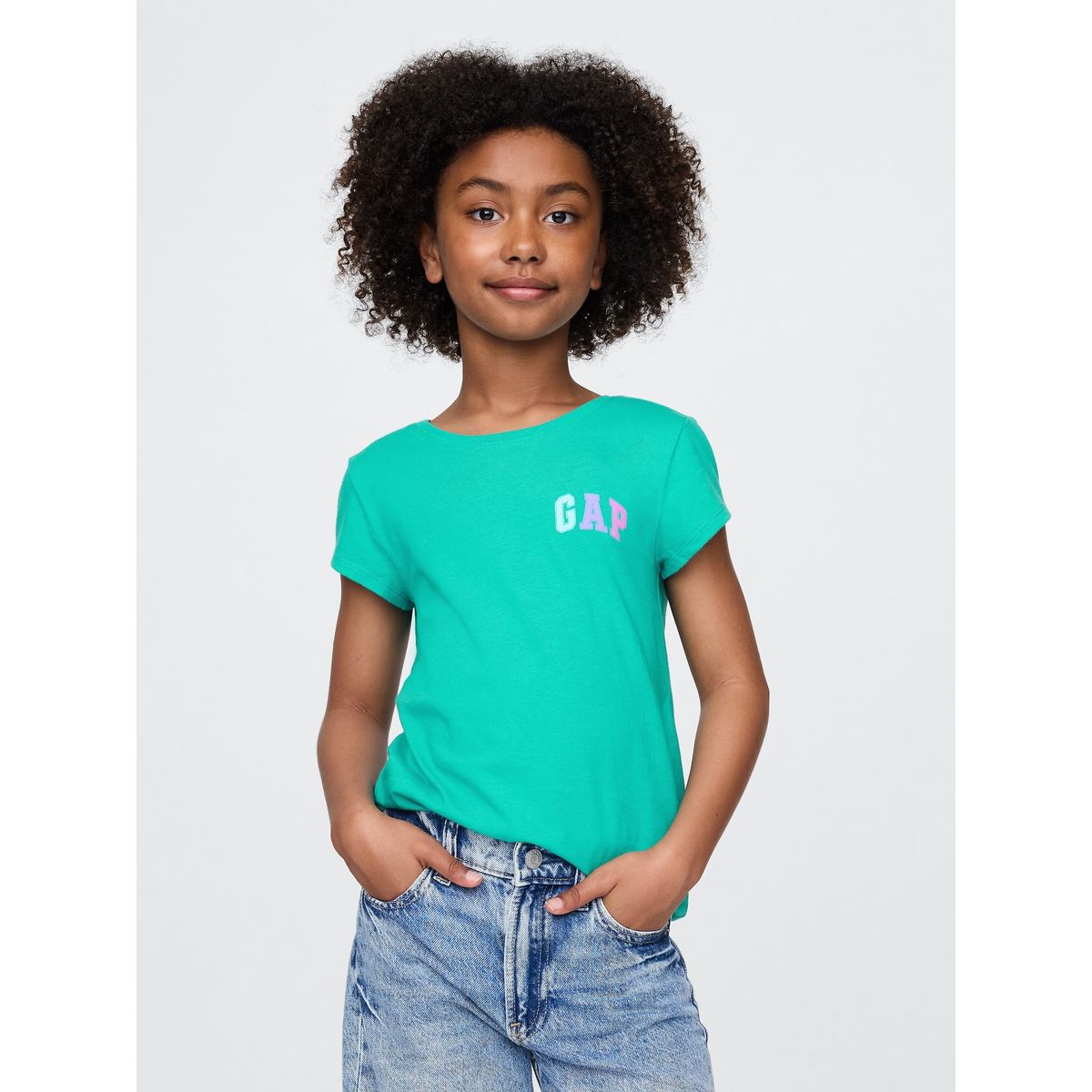 GAP - Polera Niña Gráfica Manga Corta Verde Gap