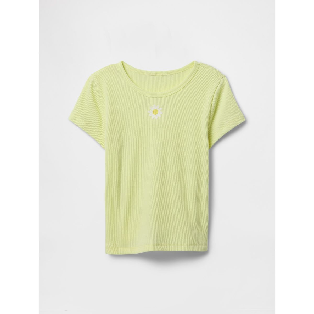 GAP - Polera Niña Gap Pointelle Manga Corta Amarillo