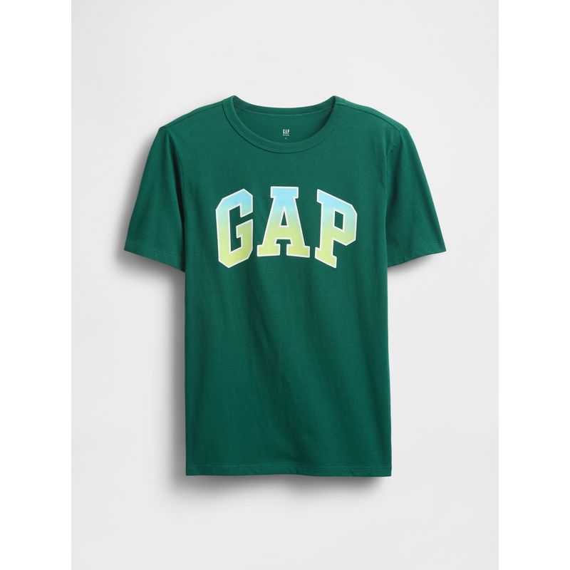GAP - Polera Niño Logo Degrade Manga Corta Verde Gap