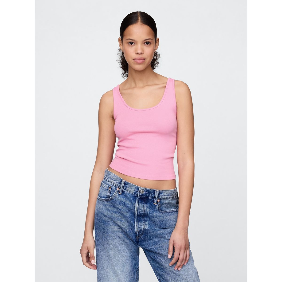 GAP - Polera Mujer Cropped Sin Manga Rosado Gap