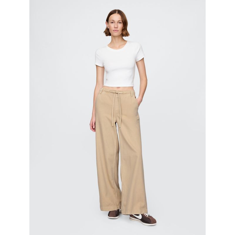 GAP - Pantalón Mujer Baggy Ultrasoft Bedrock Beige Gap