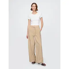 GAP - Pantalón Mujer Baggy Ultrasoft Bedrock Beige