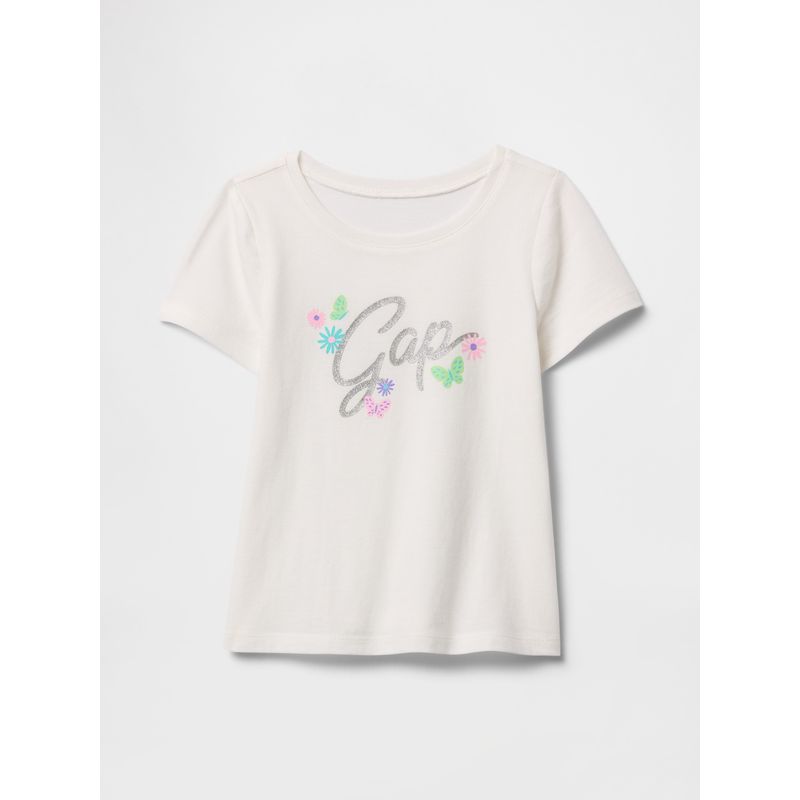 GAP - Polera Toddler Niña Logo Gráfica Manga Corta Blanco Gap