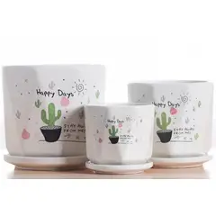 HOMEY - Pack De 3 Maceteros Con Plato, Modelos Marca