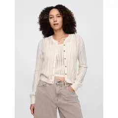 GAP - Sweater Cárdigan Mujer Stitchy Beige